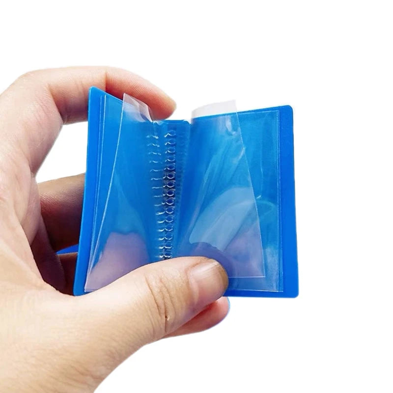 porte cartes moderne plastique bleu orange poupée maison poupée adhésif six douze ans