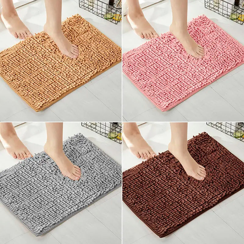tapis bain acrylique antidérapant solide moderne doux couleur beige rose gris marron bleuclair