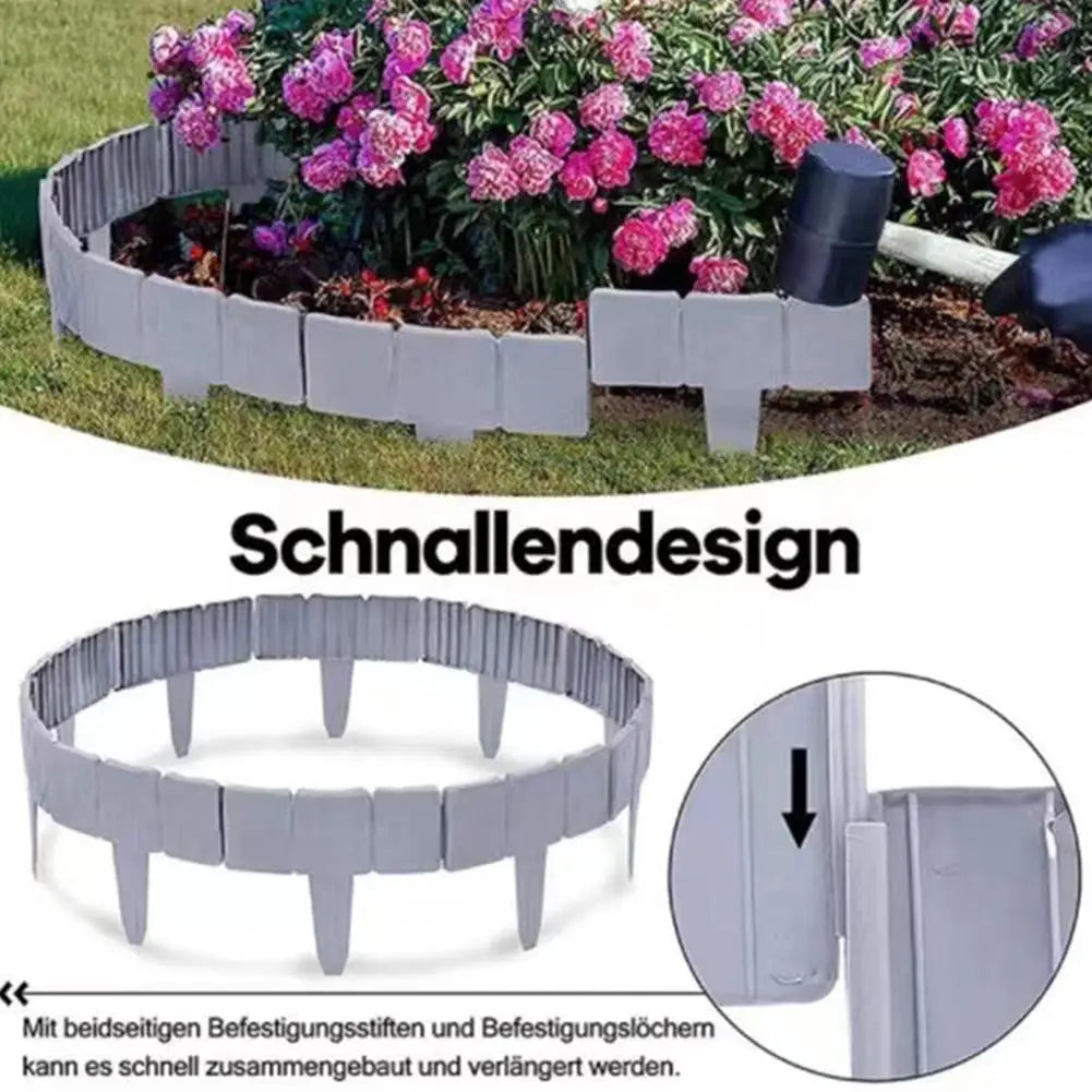 piquets support plantes imitation pierre bordure decorative jardin rustique gris rouge noir texturée assemblee