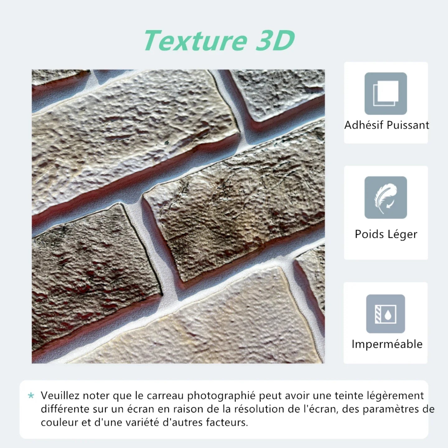 Mur salon avec panneau brique 3D gris