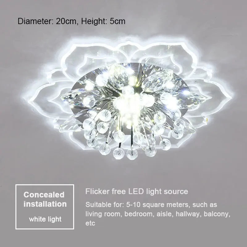 lampe moderne transparente fleurs dorées élégante invisible led chambre salon