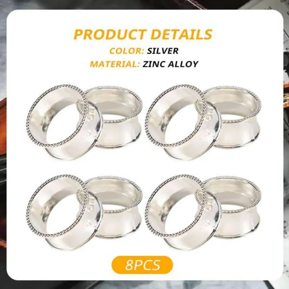 porte serviettes argentés élégants bords surface lisse set pièces