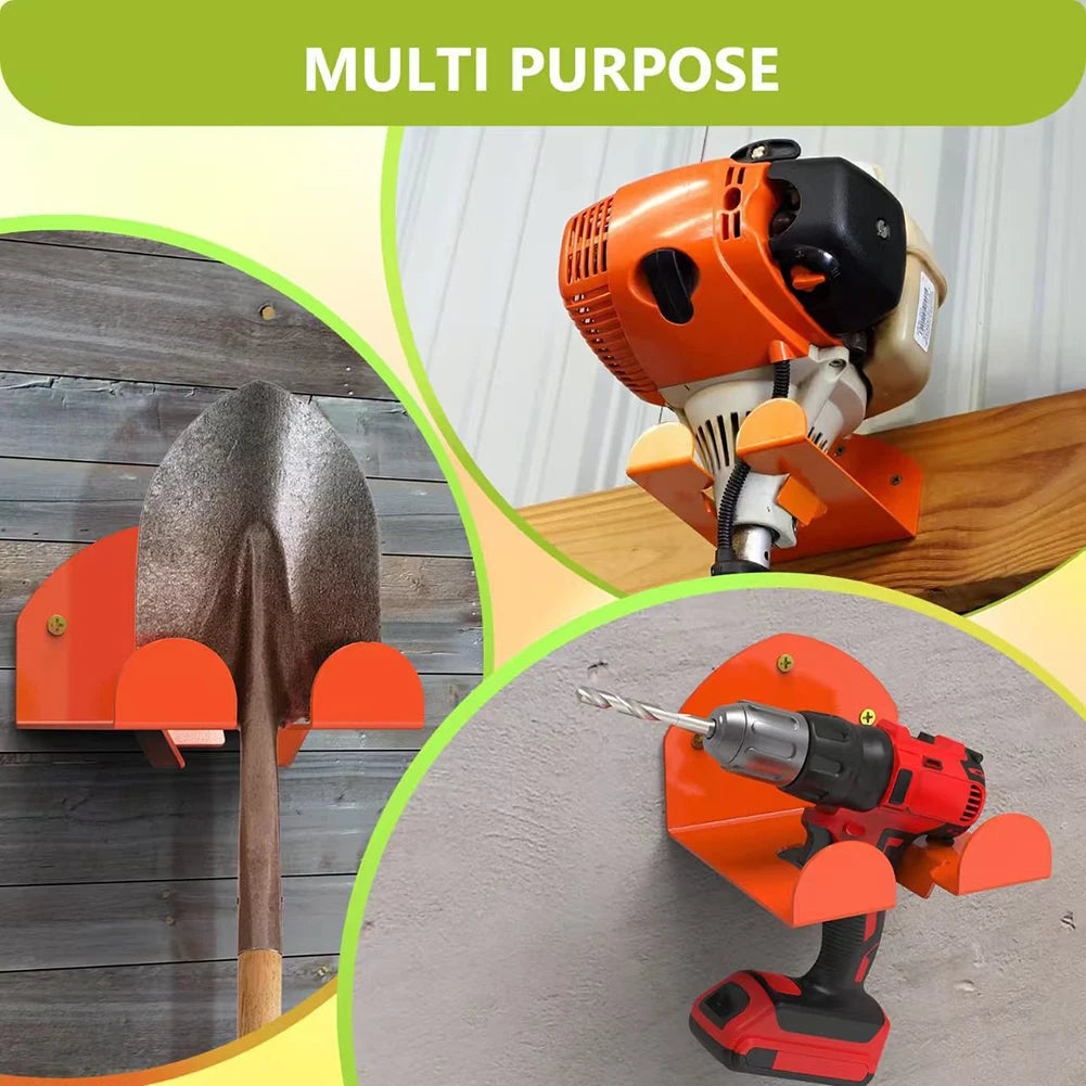 support mural robuste outils jardin tarière coupe bordures perceuse fixations incluses industrielle utilitaire