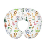coussin bébé housse coton bleu motifs floraux animaux moderne doux floral abstrait