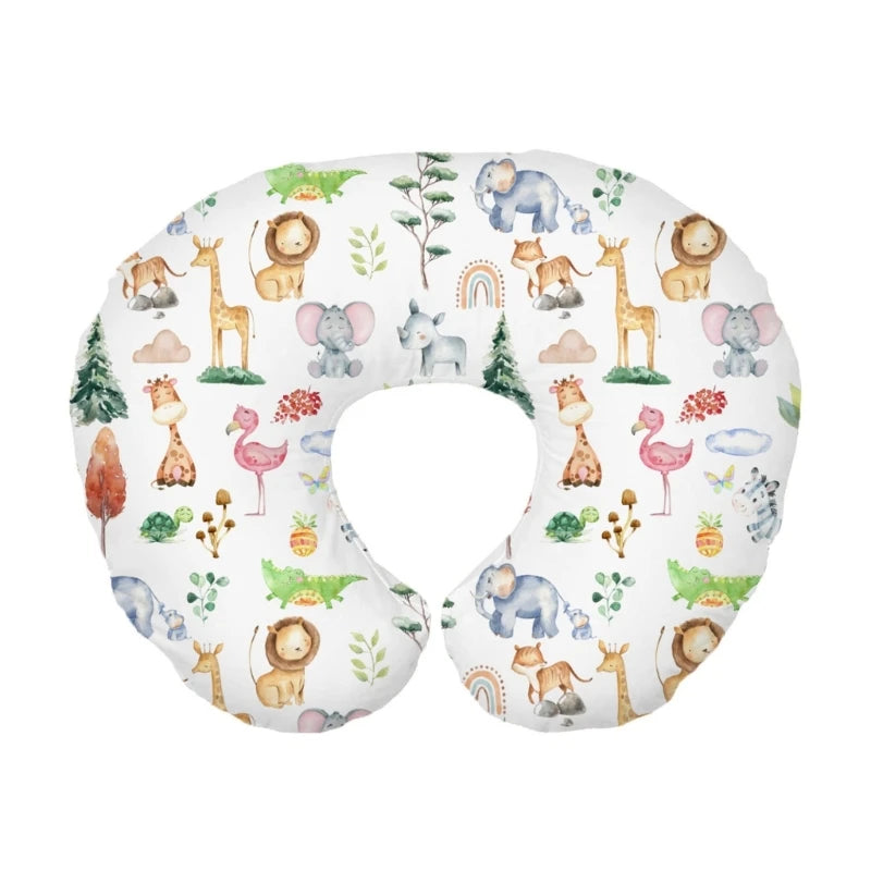 coussin bébé housse coton bleu motifs floraux animaux moderne doux floral abstrait