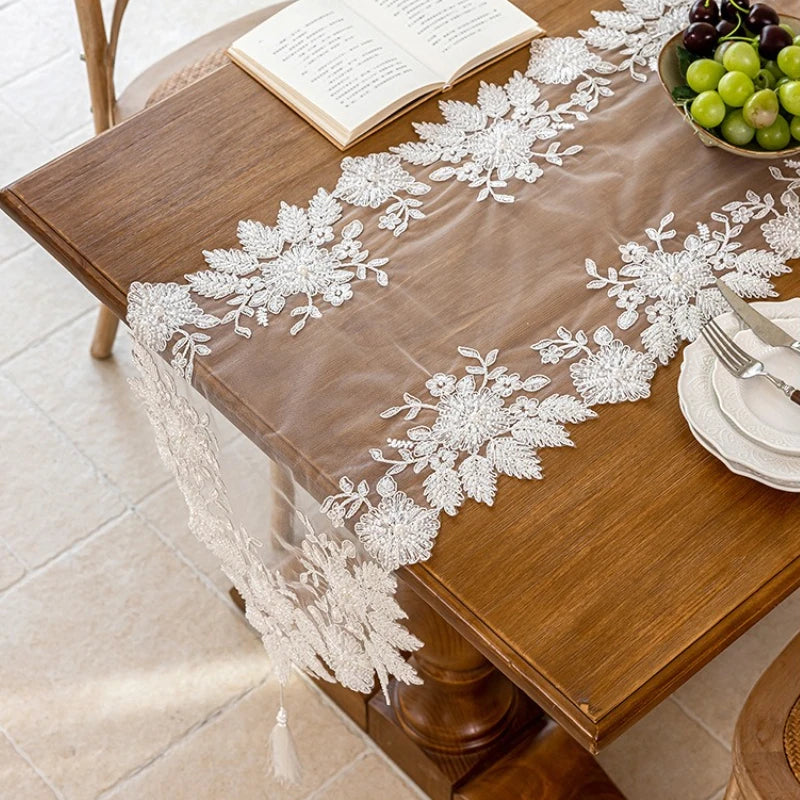 chinois brodé polyester translucide ruban or blanc classique noël maison restaurant européen