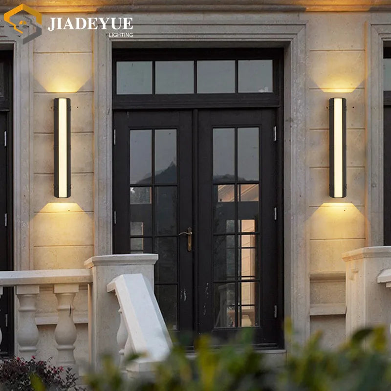 projecteur led moderne ip65 noir blanc mural exterieur jardin allée lumière escaliers