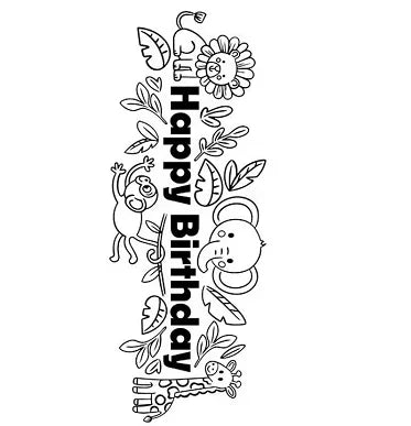 tampons transparents happy birthday fleurs animaux coeurs outils géométriques textes cartonnage anniversaire