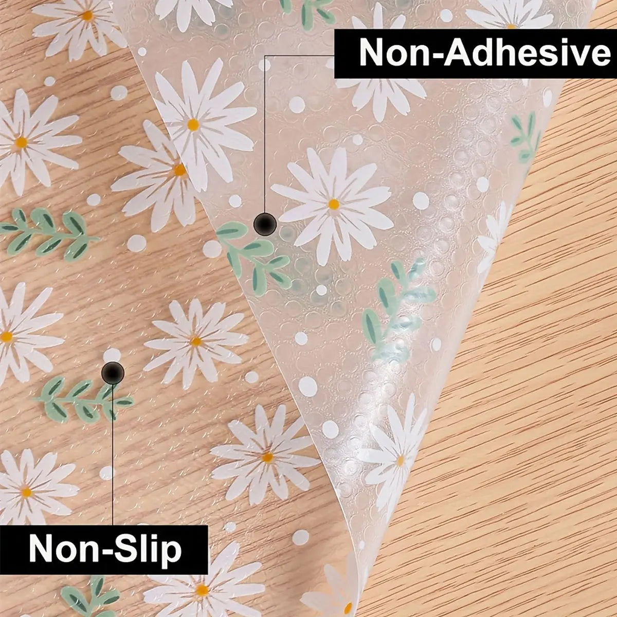 tapis table moderne tapis antiadhésif antiusure blanc vert jaune gris fleurs points tissu Eva