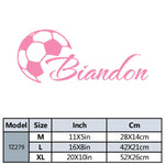 sticker mural personnalisé ballon football texte biandon noir rouge moderne adhésif mur plat verre