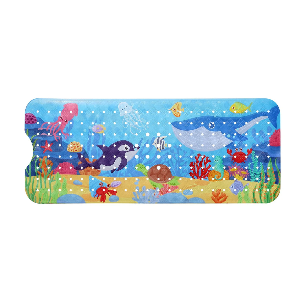 tapis bain anti dérapant thème marin poissons coraux dimensions 100cm 40cm moderne enfantin