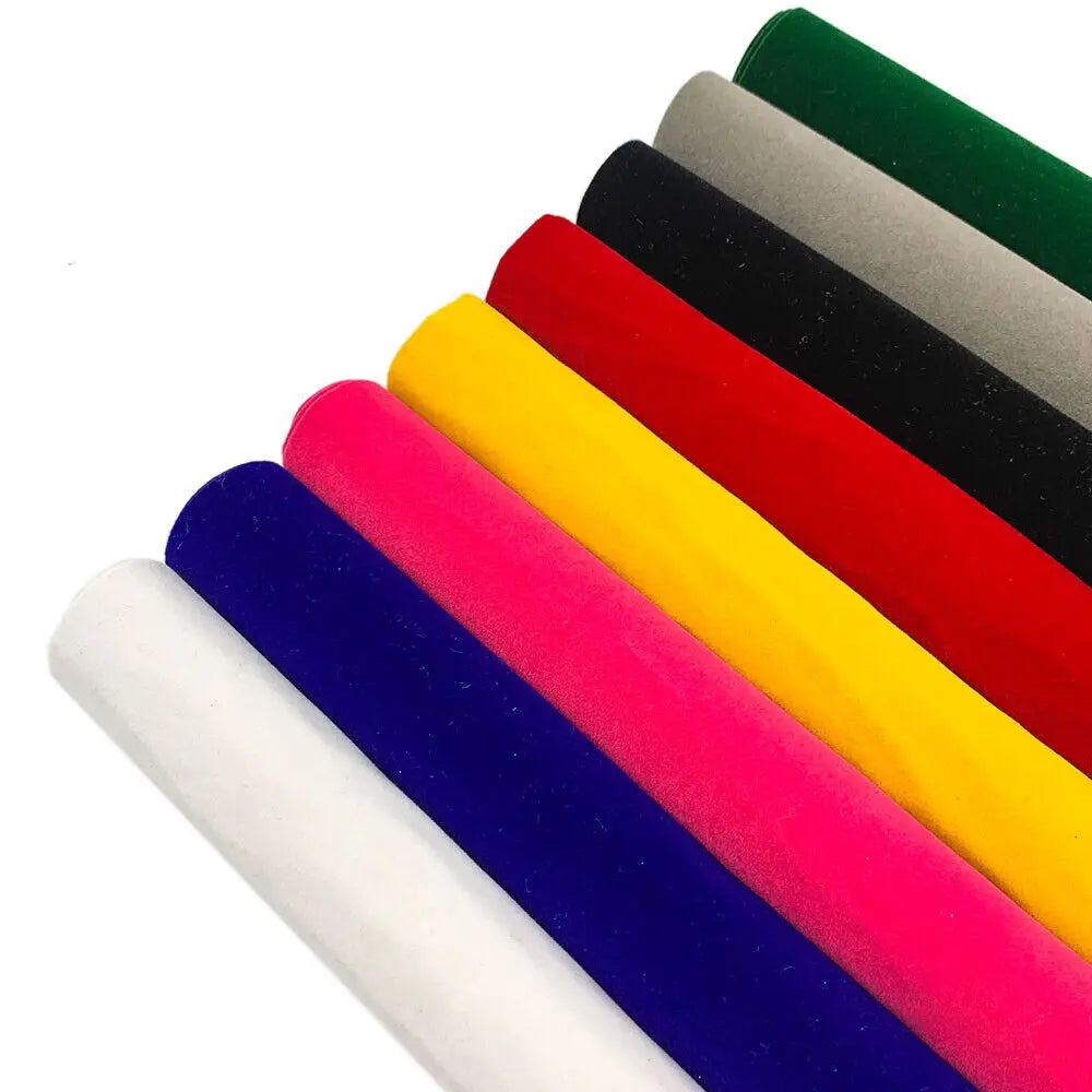 rubans adhésifs velours opaques moderne rouge jaune bleu rose blanc gris simple floqué 20cm