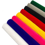 rubans adhésifs velours opaques moderne rouge jaune bleu rose blanc gris simple floqué 20cm