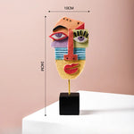 décorations abstraites modernes sculptures résine couleurs vives artistique masques africains