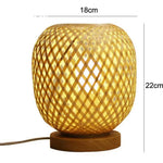 lampe table bambou naturel moderne prise eu us câble électrique simple artisanal