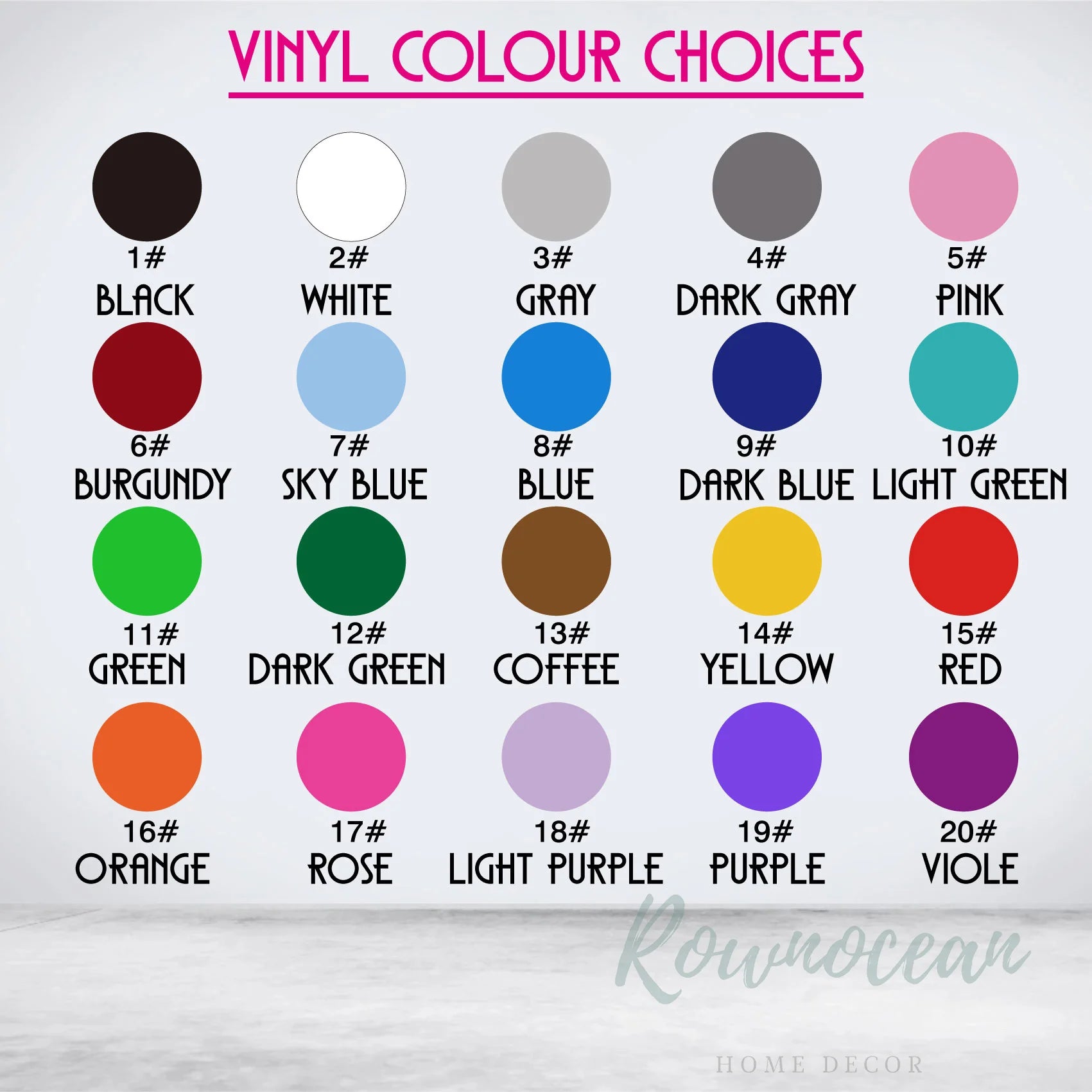 Autocollant mural personnalisé en couleur violette pour décoration intérieure