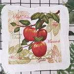 serviettes cuisine coton florales vintage blanc vert rouge jaune bleu noir absorbantes 20x20cm