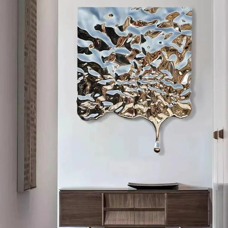Vue rapprochée de la texture métallique et effet ondulation