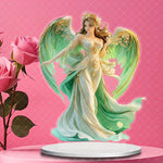 statue ange vert blanc doré élégante détaillée classique romantique maison 16cm 20cm opaquet pvc