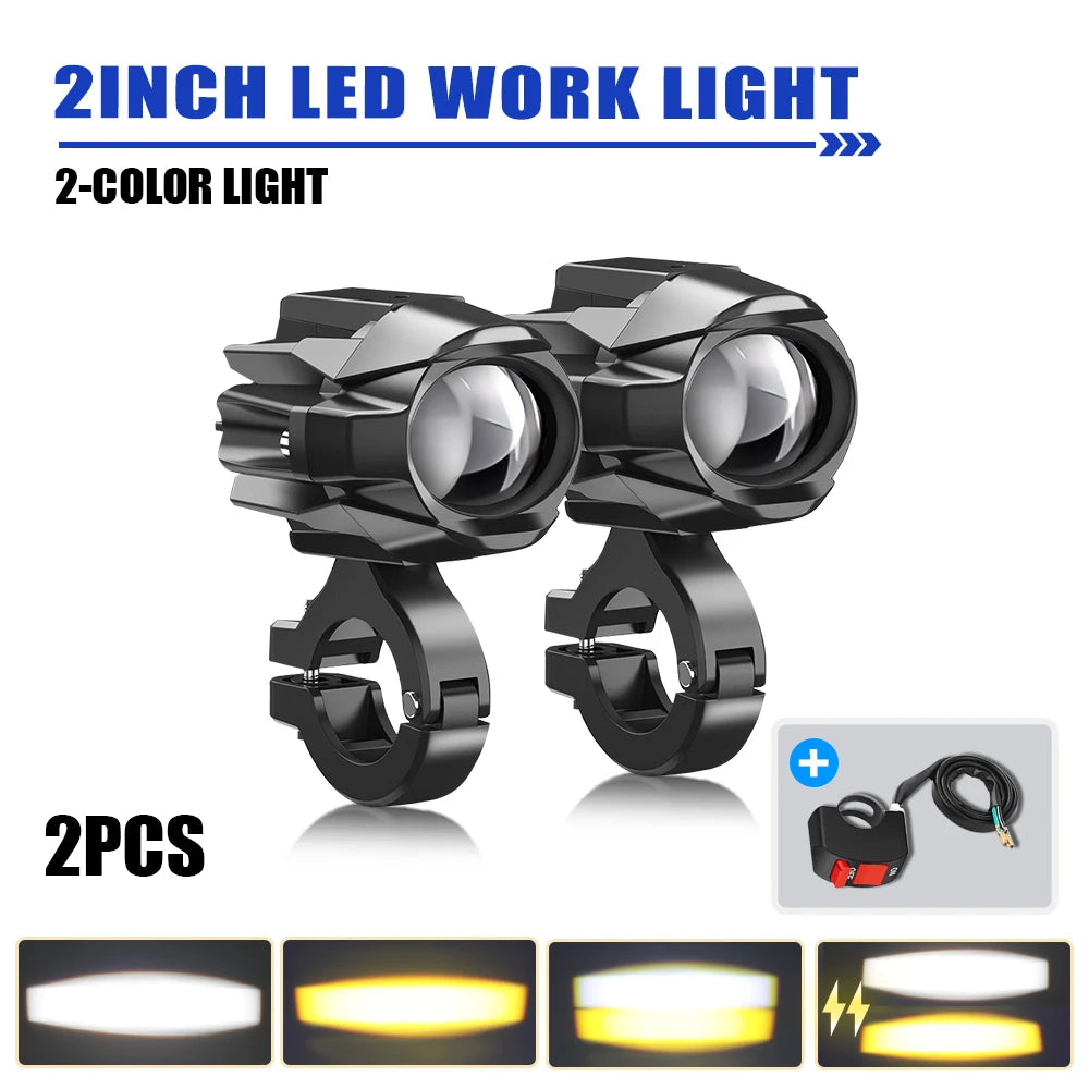 projecteurs led antibrouillard moto tout terrain interrupteur stroboscopique mode flash blanc jaune moderne
