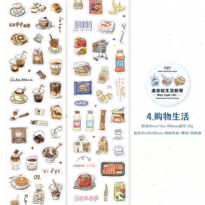 sticker autocollant kawaii dessins animés géométriques multicolores scrapbooking diy journal craft fournitures