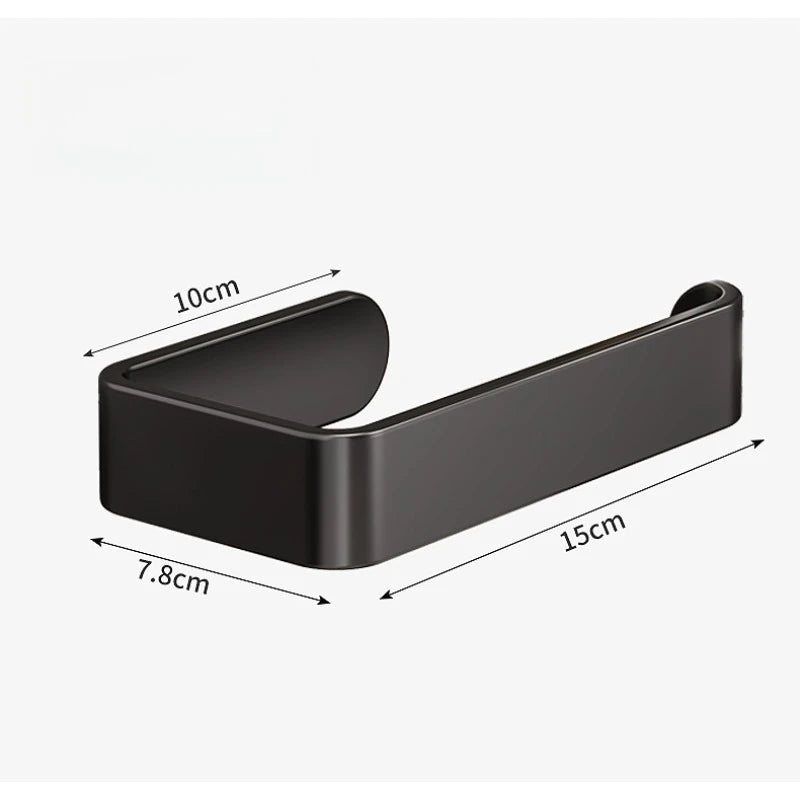 porte rouleau papier toilette adhésif moderne noir mat salle bain