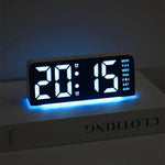 horloge numérique moderne affichage LED couleur noir blanc bleu rose