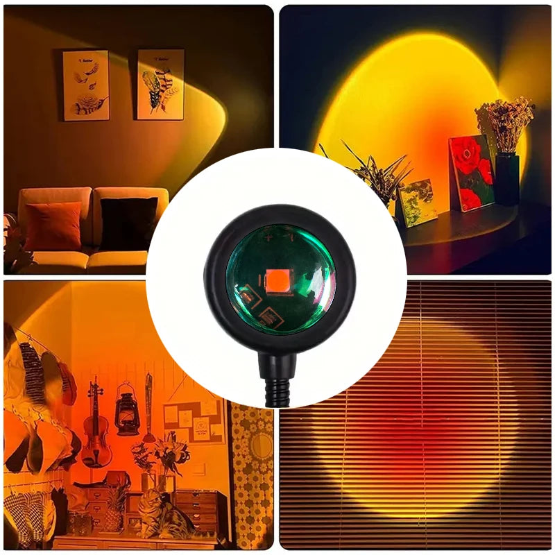 lampe ambiance circulaire projection mur décorative chambre salon LED USB