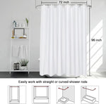 rideau douche blanc polyester moderne résistants largeur 120cm hauteur 180cmmodifiable