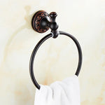 accessoires salle bain bronze noir classique porte serviettes savon papier hygiénique toilettage métal finition