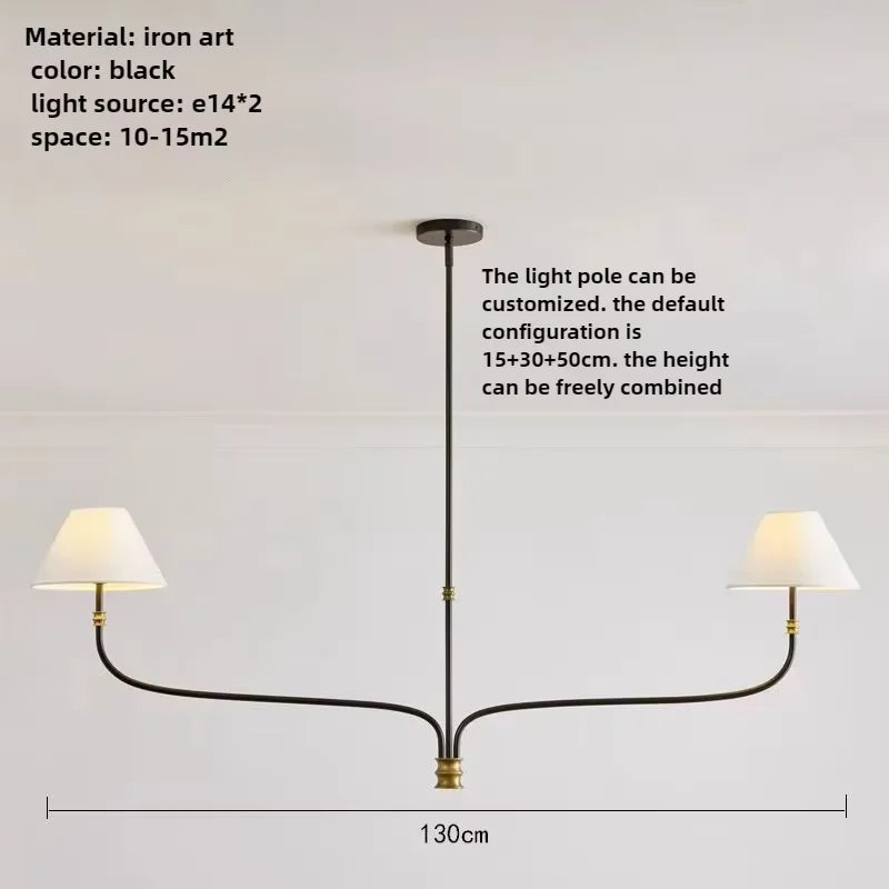 lustre moderne noir doré lampes éclairage minimaliste chambre salon