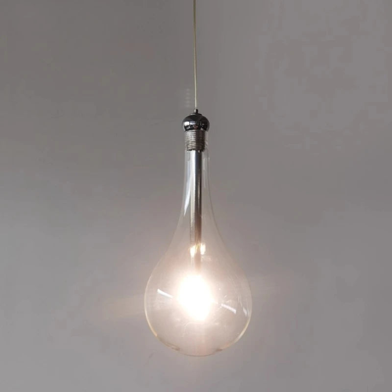 lampe suspendue transparente moderne minimaliste cognac rond lisse chambre salon restaurant étude