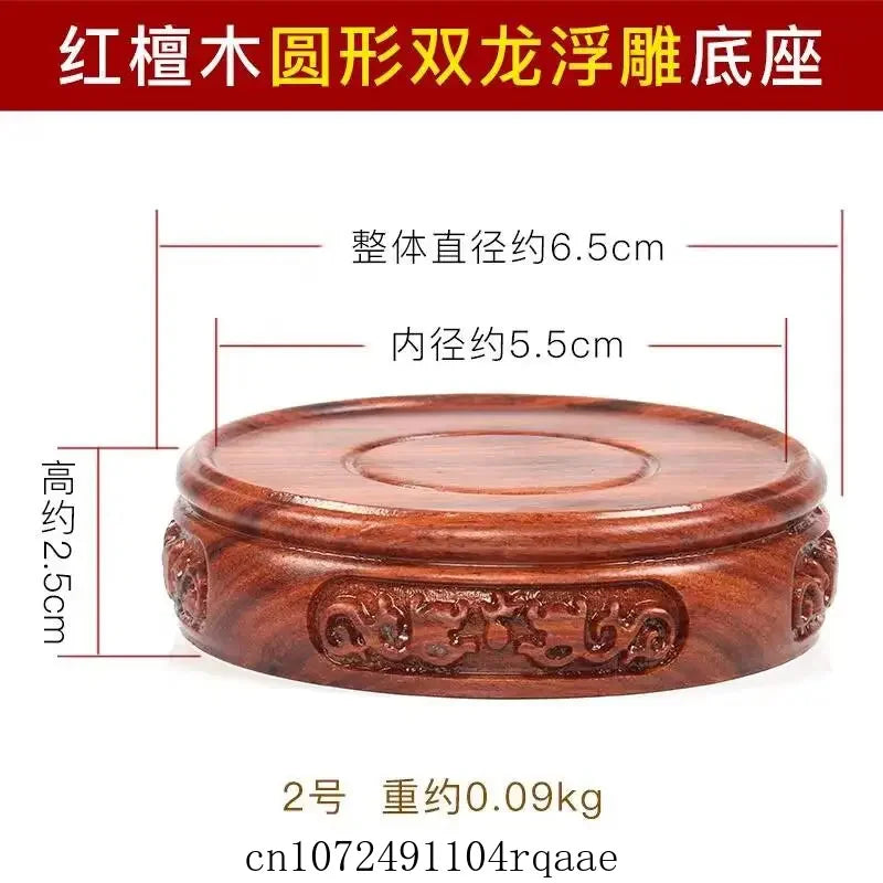 support présentation bois massif sculpté socle rond décoratif vase statue