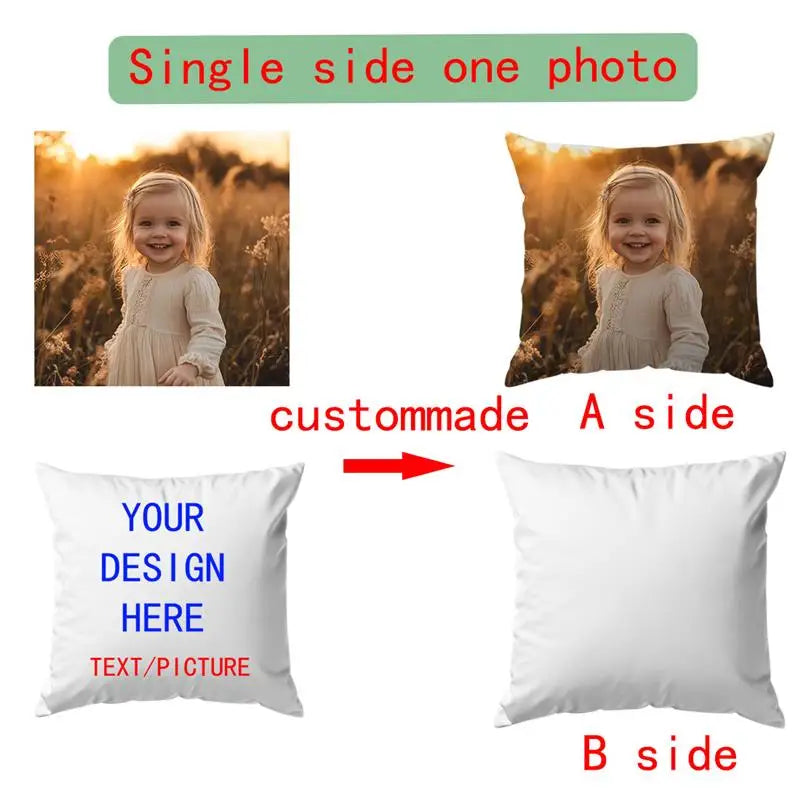 coussin moderne imprimé photo fermeture glissière polyester coton blanc decoratif maison lit voiture 40x40