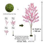 arbre artificiel fleurs rose clair moderne pot extérieur decoration maison jardins patios anniversaires