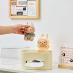 boîte mouchoirs transparente figurines lapins collection moderne rangement vinyle anti poussière