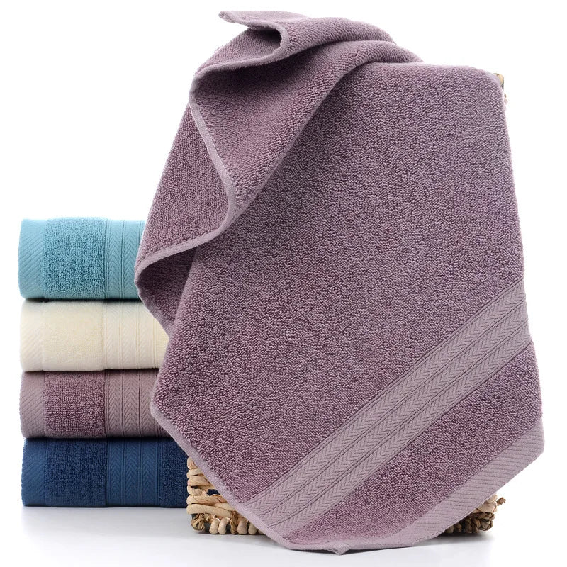 serviettes toilette coton violet blanc bleu marine rayures classiques absorbantes ensemble pièces clips