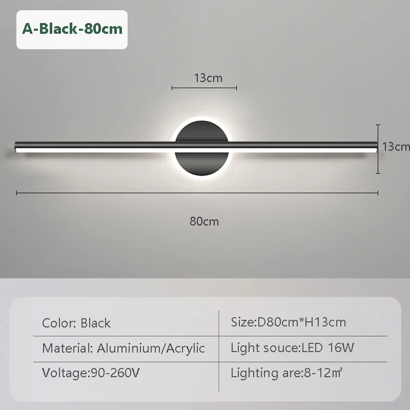 lampe murale led moderne blanche dorée brillante minimaliste éclairage quotidien chambre cuisine salle manger
