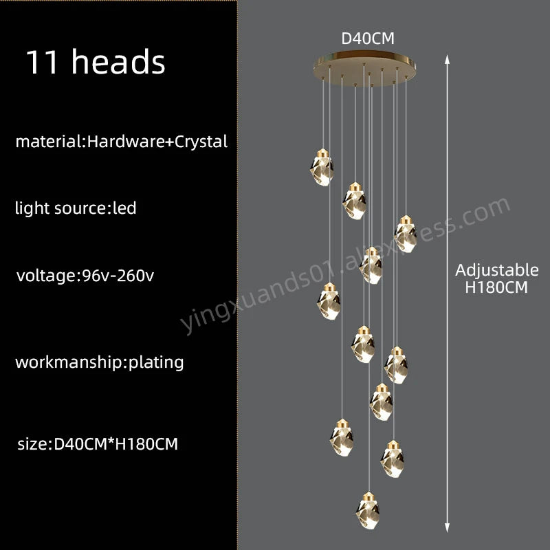 suspension lumineuse contemporaine dorée leds translucides chambre salon élégante 249 2000lm