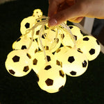 guirlande lumineuse football blanc noir jaune motifs ballons festif anniversaire mariage événement