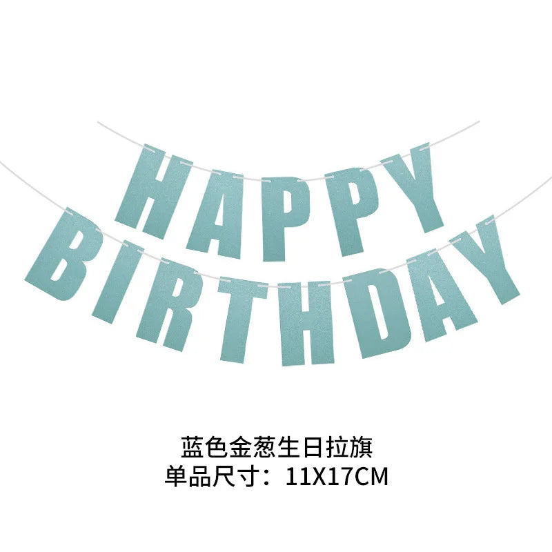 guirlande lettres happy birthday multicolore élégante occasion anniversaire brillantes dorées festive