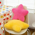coussin étoile rose jaune vert pastel doux décoration lit étudiant mousse pe polyester anti