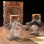 bouteilles étoile transparentes coeurs opalescentes blanches capsules liège vintage decoration mariage anniversaire loisirs créatifs