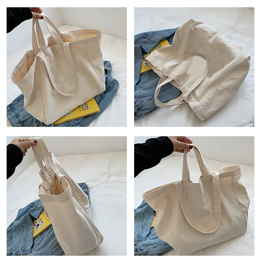 sac main femme toile beige clair lettre noire poignées détachables