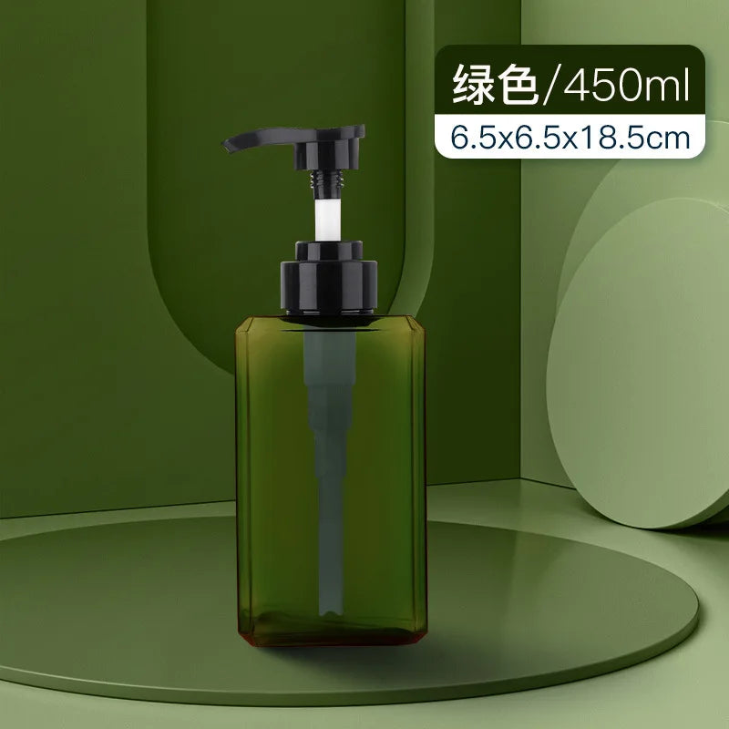 distributeur savon liquide vert foncé 250ml 450ml 650ml moderne minimaliste Pompe pression PETG transparent