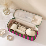 sac rangement coiffure vert rose brosse peigne diffuseur moderne pliable polyester multifonctionnels accessoires capillaires
