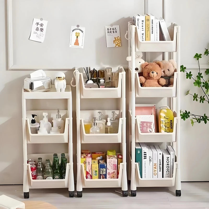 chariot rangement blanc moderne roulettes crochets multifonctionnels rechargeable portable organisateur cuisine
