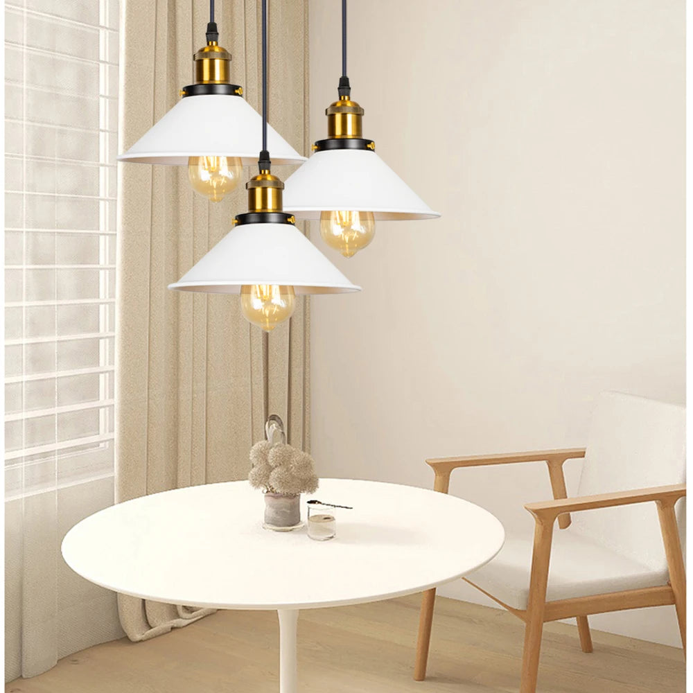 Suspension lumineuse conique minimaliste gris vert jaune bleu rose blanc câble suspendu chambre salon