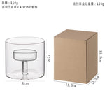 bougeoir moderne verre transparent orange pied simple décoration intérieure bougie