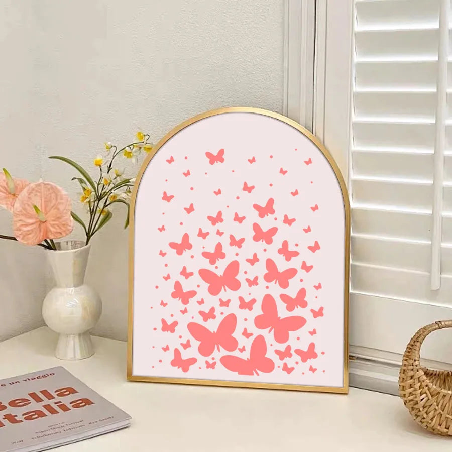 stencils blanc coeurs papillons moderne poissons libellules décoratifs jaune bleu rose